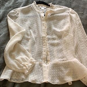Loft white button up blouse